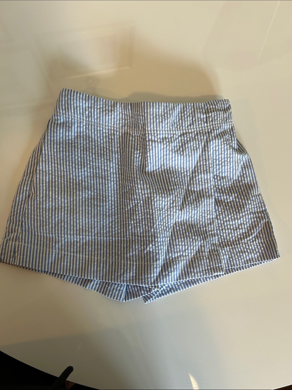 Toddler girl size 2 Crewcuts Blue & White Striped Seersucker Skort